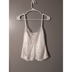 Undercover Wear White satin Lace Cami Lingerie Top Vintage Size L USA